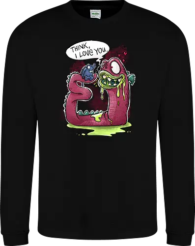 Thinking about Love. - Monster, Monsta, Wurm, Love, worm, Liebe - Sweatshirt