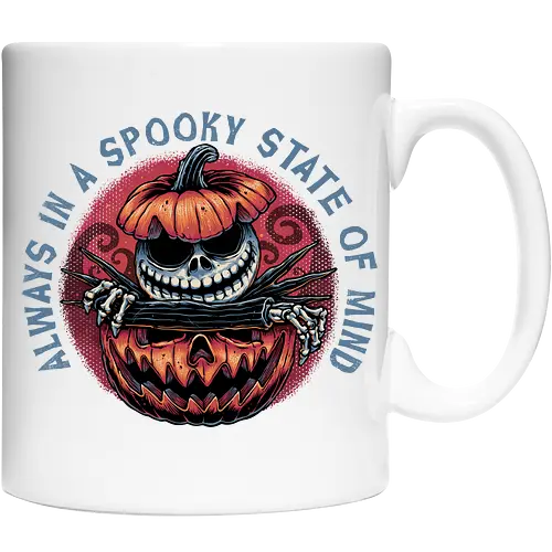 Spooky state of mind - Movie, animated, animation, horror, Halloween, pumpkin, skeleton, character, fantasy - Cup