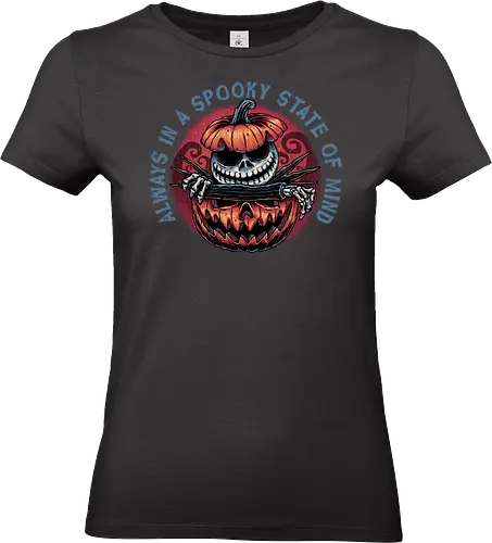 Spooky state of mind - Movie, animated, animation, horror, Halloween, pumpkin, skeleton, character, fantasy - Standard T-Shirt (Women)