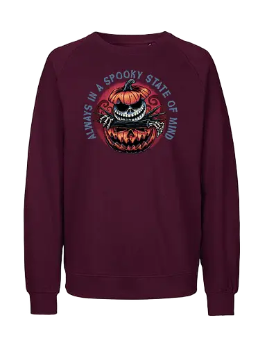 Spooky state of mind - Movie, animated, animation, horror, Halloween, pumpkin, skeleton, character, fantasy - Fairtrade Sweatshirt