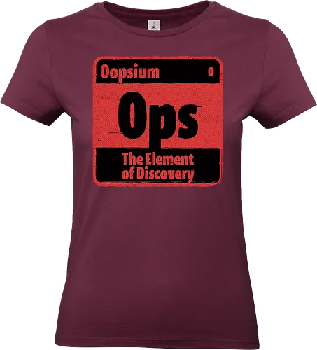 Element of Science Discovery - Science, Scientist, Sciencific, Science Art, Scientists, Science Humor, Science Joke, Funny Science, Stem, Humor, Joke, Fun, Retro Science, Sarcastic Science, Vintage Science, Funny Science Quote, Periodic Table, Periodic Table Joke, Periodic Table Parody, Funny, Sarcasm, Sarcastic, Irony, Ironic, Research, Physics, Chemistry, Chemistry Joke, Chemistry Humor, Biology, Mistakes, Accidents, Oopsie, Discover, Discovery - Standard T-Shirt (Women)