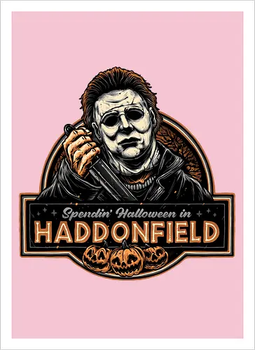 Halloween in Haddonfield - Horror, Halloween, movie, horror movie, villain, classic movie - Artprint