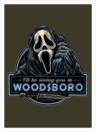See you in Woodsboro - Horror, Halloween, movie, horror movie, villain, classic movie - Artprint