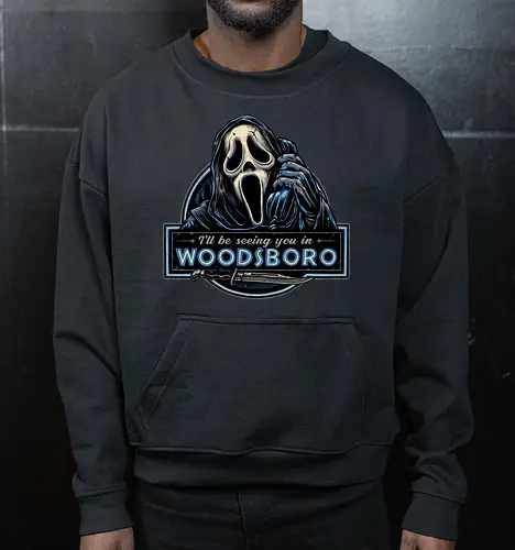 See you in Woodsboro - Horror, Halloween, movie, horror movie, villain, classic movie - Cropped Sweatshirt