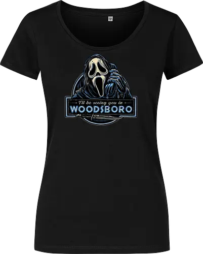 See you in Woodsboro - Horror, Halloween, movie, horror movie, villain, classic movie - Women T-Shirt