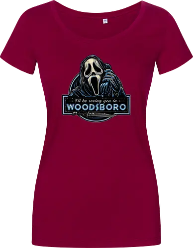 See you in Woodsboro - Horror, Halloween, movie, horror movie, villain, classic movie - Women T-Shirt