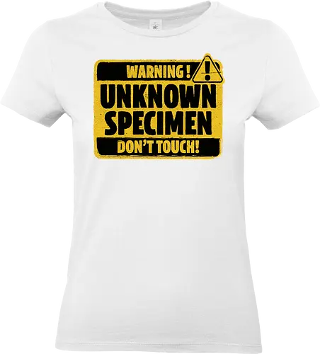 Element of Unknown Science - Chemistry Joke, Chemistry Humor, Biology, Mistakes, Accidents, Oopsie, Discover, Discovery, Warning, Caution, Sign, Safety, Unsafe, Safely, Lab, Laboratory, Science, Scientist, Scientific Science Art, Scientists, Science Humor, Science Joke, Funny Science, Retro Science, Sarcastic Science, Vintage Science, Funny Science Quote, Periodic Table, Stem, Humor, Joke, Fun, Funny, Sarcasm, Sarcastic, Irony, Ironic, Research, Physics, Chemistry - Standard T-Shirt (Women)