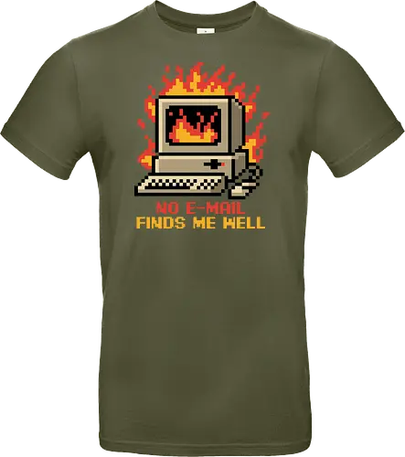 Pixel Email Fire Computer - Pixel Art, Pixel, Pixels, Email, Work, Workplace, Working, No Work, Hard Work, Not To Work, Work Life, Workspace, Fire, Flames, Flame, Retro Computer Design, Retro Computer Art, Computer, Fine, I'm Fine, Everything Is Fine, This Is Fine, Vintage, Retro, Retro Vintage, Old, Old School, Oldschool, Sarcasm, Sarcastic Art, Sarcastic, Sarcastic Humor, Sarcastic Quote, Irony, Ironic Humor, Ironic, Quote, Ironic, Jokes, Joke, Fun, Funny, Memes, Meme, Internet, Wellness, Well - Standard T-Shirt