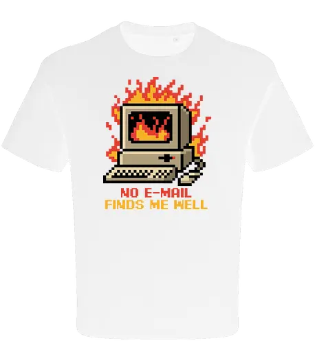 Pixel Email Fire Computer - Pixel Art, Pixel, Pixels, Email, Work, Workplace, Working, No Work, Hard Work, Not To Work, Work Life, Workspace, Fire, Flames, Flame, Retro Computer Design, Retro Computer Art, Computer, Fine, I'm Fine, Everything Is Fine, This Is Fine, Vintage, Retro, Retro Vintage, Old, Old School, Oldschool, Sarcasm, Sarcastic Art, Sarcastic, Sarcastic Humor, Sarcastic Quote, Irony, Ironic Humor, Ironic, Quote, Ironic, Jokes, Joke, Fun, Funny, Memes, Meme, Internet, Wellness, Well - Oversize T-Shirt