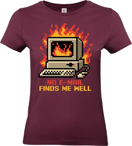 Pixel Email Fire Computer - Pixel Art, Pixel, Pixels, Email, Work, Workplace, Working, No Work, Hard Work, Not To Work, Work Life, Workspace, Fire, Flames, Flame, Retro Computer Design, Retro Computer Art, Computer, Fine, I'm Fine, Everything Is Fine, This Is Fine, Vintage, Retro, Retro Vintage, Old, Old School, Oldschool, Sarcasm, Sarcastic Art, Sarcastic, Sarcastic Humor, Sarcastic Quote, Irony, Ironic Humor, Ironic, Quote, Ironic, Jokes, Joke, Fun, Funny, Memes, Meme, Internet, Wellness, Well - Standard T-Shirt (Women)