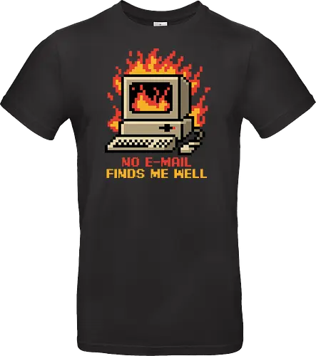 Pixel Email Fire Computer - Pixel Art, Pixel, Pixels, Email, Work, Workplace, Working, No Work, Hard Work, Not To Work, Work Life, Workspace, Fire, Flames, Flame, Retro Computer Design, Retro Computer Art, Computer, Fine, I'm Fine, Everything Is Fine, This Is Fine, Vintage, Retro, Retro Vintage, Old, Old School, Oldschool, Sarcasm, Sarcastic Art, Sarcastic, Sarcastic Humor, Sarcastic Quote, Irony, Ironic Humor, Ironic, Quote, Ironic, Jokes, Joke, Fun, Funny, Memes, Meme, Internet, Wellness, Well - Standard T-Shirt