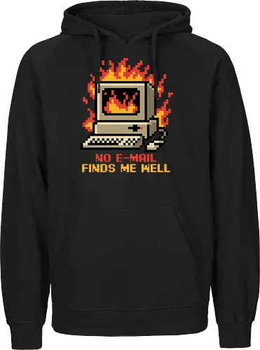 Pixel Email Fire Computer - Pixel Art, Pixel, Pixels, Email, Work, Workplace, Working, No Work, Hard Work, Not To Work, Work Life, Workspace, Fire, Flames, Flame, Retro Computer Design, Retro Computer Art, Computer, Fine, I'm Fine, Everything Is Fine, This Is Fine, Vintage, Retro, Retro Vintage, Old, Old School, Oldschool, Sarcasm, Sarcastic Art, Sarcastic, Sarcastic Humor, Sarcastic Quote, Irony, Ironic Humor, Ironic, Quote, Ironic, Jokes, Joke, Fun, Funny, Memes, Meme, Internet, Wellness, Well - Fairtrade Hoodie