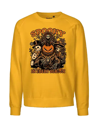 Halloween Spooky Every Season - Halloween, Halloween Design, Fall, Fall Leaves, Fall Vibes, Leaves, Leaf, Tropical Leaves, Winter, Winter Magic, Snowman, Summer, Summertime, Summerween, Summer Humor, Cocktail, Beach, Spring, Spring Season, Spring Vibes, Season, Seasons, Halloween Art, Halloween Aesthetic, Halloween Pumpkin, Halloween Vibes, Spooky, Spooky Season, Creepy, Scary, Scary Art, Pumpkins, Pumpkin, Jack-o-lantern, Jack O Lantern Design, Jack O Lantern, Skeleton, Skull, Dark, Spirit, Horror, Horror Stories, Fright, Magical Creatures, Creature, Scarecrow, Autumn, Autumn Leaves, Autumn Vibes, Autumn Season, Fall Season, Pumpkin Season - Fairtrade Sweatshirt