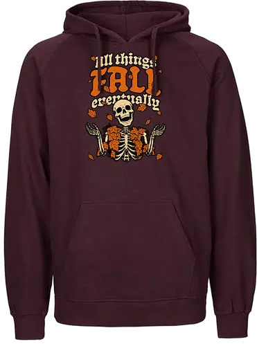 Skeleton Autumn Leaves - Halloween, Halloween Design, Halloween Art, Halloween Aesthetic, Halloween Pumpkin, Halloween Vibes, Spooky, Spooky Season, Creepy, Scary, Scary Art, Pumpkins, Pumpkin, Skeleton, Skull, Dark, Horror, Horror Stories, Fright, Creature, Autumn, Autumn Leaves, Autumn Vibes, Autumn Season, Fall, Fall Leaves, Fall Vibes, Leaves, Leaf, Pumpkin Season, Fun, Funny, Dark Humor, Humor, Sarcastic, Sarcasm, Irony, Dread, Existential Dread. Laugh, Laughing, Nihilist Humor, Nihilist, Relatable, Pain - Fairtrade Hoodie