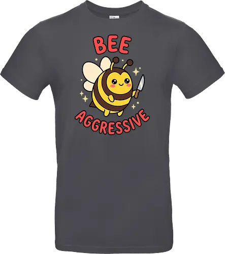 Bee Aggressive: The Killer Bee - funny bee shirt, bee aggressive graphic tee, kawaii animal streetwear, cute but psycho clothing, knife wielding animal design, ironic meme apparel, dark humor fashion, chubby bee merch, quirky graphic tee, funny insect pun shirt - Standard T-Shirt