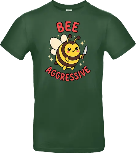 Bee Aggressive: The Killer Bee - funny bee shirt, bee aggressive graphic tee, kawaii animal streetwear, cute but psycho clothing, knife wielding animal design, ironic meme apparel, dark humor fashion, chubby bee merch, quirky graphic tee, funny insect pun shirt - Standard T-Shirt