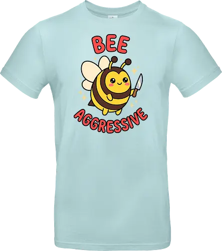 Bee Aggressive: The Killer Bee - funny bee shirt, bee aggressive graphic tee, kawaii animal streetwear, cute but psycho clothing, knife wielding animal design, ironic meme apparel, dark humor fashion, chubby bee merch, quirky graphic tee, funny insect pun shirt - Standard T-Shirt