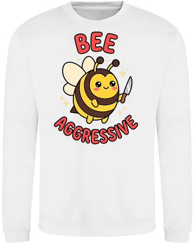 Bee Aggressive: The Killer Bee - funny bee shirt, bee aggressive graphic tee, kawaii animal streetwear, cute but psycho clothing, knife wielding animal design, ironic meme apparel, dark humor fashion, chubby bee merch, quirky graphic tee, funny insect pun shirt - Sweatshirt