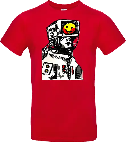 Media Overload Cyberpunk  TV head  - cyber punk, cybernaut, graphic, streetwear graphic, artsy shirt, linocut art, Holzschnitt, handmade aesthetic, urban wear, illustration, graphic tee, artistic tee, indie ästhetik, boho vibe - Standard T-Shirt