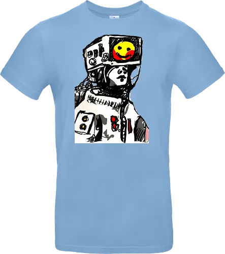 Media Overload Cyberpunk  TV head  - cyber punk, cybernaut, graphic, streetwear graphic, artsy shirt, linocut art, Holzschnitt, handmade aesthetic, urban wear, illustration, graphic tee, artistic tee, indie ästhetik, boho vibe - Standard T-Shirt