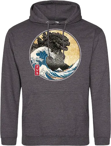 The Great Kaiju off Kanagawa - anime, manga, japan, japanese art, Kaiju, Kaiju, great wave off kanagawa - Standard Hoodie