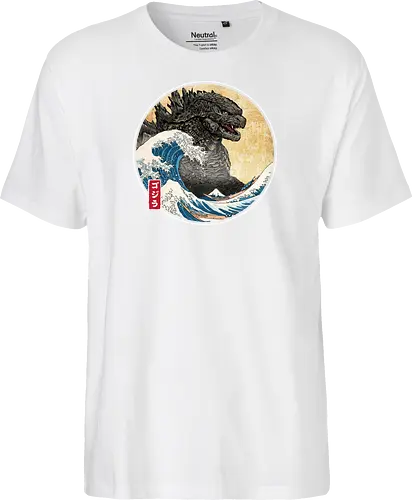 The Great Kaiju off Kanagawa - anime, manga, japan, japanese art, Kaiju, Kaiju, great wave off kanagawa - Fairtrade T-Shirt