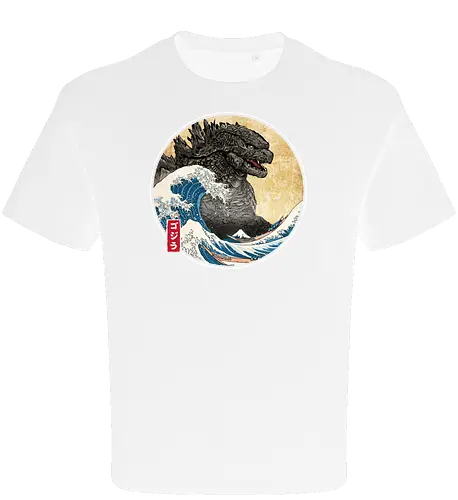 The Great Kaiju off Kanagawa - anime, manga, japan, japanese art, Kaiju, Kaiju, great wave off kanagawa - Oversize T-Shirt