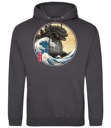 The Great Kaiju off Kanagawa - anime, manga, japan, japanese art, Kaiju, Kaiju, great wave off kanagawa - Standard Hoodie