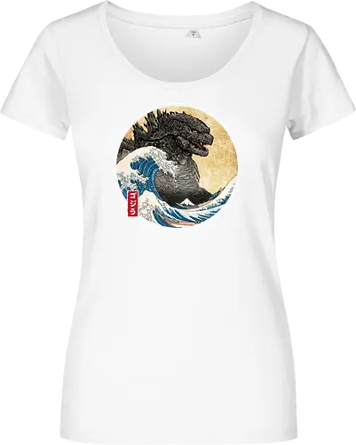 The Great Kaiju off Kanagawa - anime, manga, japan, japanese art, Kaiju, Kaiju, great wave off kanagawa - Women T-Shirt