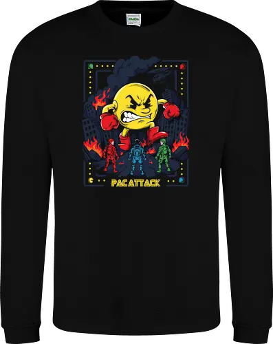 Pac Attack - pacattack, arcade, gaming, gamer, videogame, retro, vintage, nostalgia, classic, arcadegames, action, battle, soldiers, combat, explosion, gamingculture, gamerlife, 80s, 90s, popculture - Sweatshirt