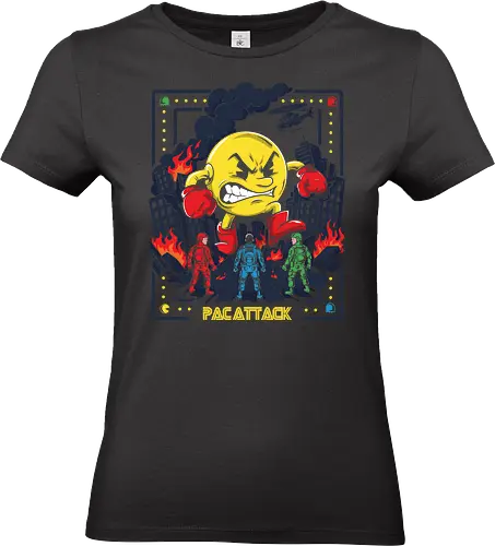 Pac Attack - pacattack, arcade, gaming, gamer, videogame, retro, vintage, nostalgia, classic, arcadegames, action, battle, soldiers, combat, explosion, gamingculture, gamerlife, 80s, 90s, popculture - Standard T-Shirt (Women)