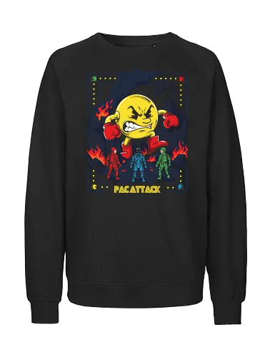 Pac Attack - pacattack, arcade, gaming, gamer, videogame, retro, vintage, nostalgia, classic, arcadegames, action, battle, soldiers, combat, explosion, gamingculture, gamerlife, 80s, 90s, popculture - Fairtrade Sweatshirt