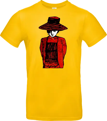 The silent Anna - girl with a hat, maedchen mit hut, streetwear graphic, artsy shirt, linocut art, Holzschnitt, handmade aesthetic, urban wear, illustration, graphic tee, artistic tee, indie ästhetik, boho vibe, strohhut, geheimnisvoll, mysterious portrait, artsy clothing - Standard T-Shirt
