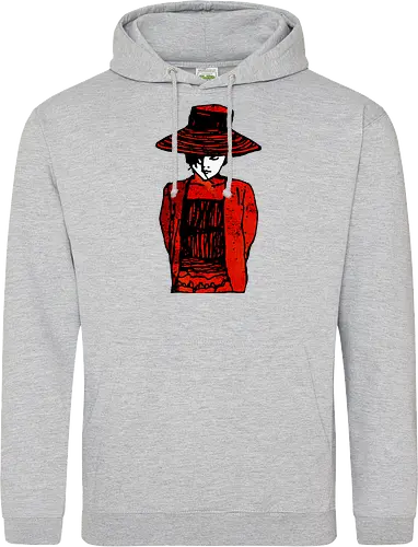 The silent Anna - girl with a hat, maedchen mit hut, streetwear graphic, artsy shirt, linocut art, Holzschnitt, handmade aesthetic, urban wear, illustration, graphic tee, artistic tee, indie ästhetik, boho vibe, strohhut, geheimnisvoll, mysterious portrait, artsy clothing - Standard Hoodie