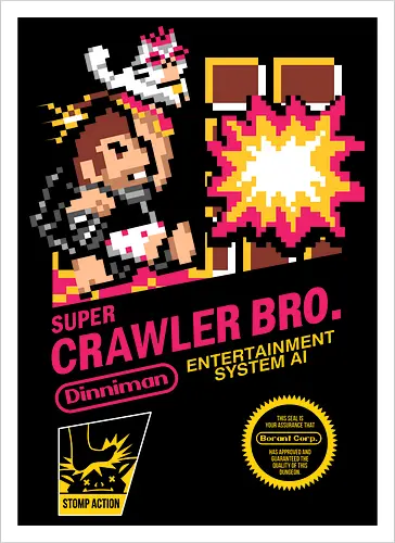 Super Crawler - dungeon, crawler, carl, donut, parody, design, demonigote, funny, book, retro, pixel - Artprint