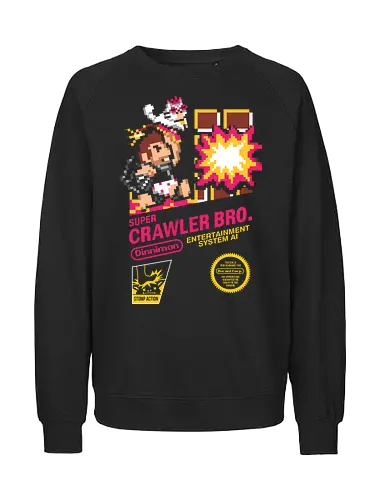 Super Crawler - dungeon, crawler, carl, donut, parody, design, demonigote, funny, book, retro, pixel - Fairtrade Sweatshirt