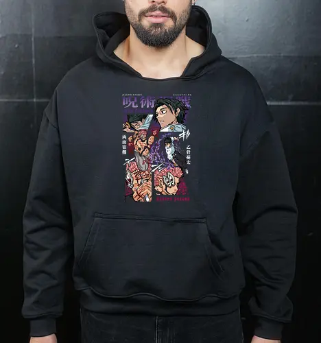 Yuta vs Sukuna Final Curse JJK - Yuta Okkotsu, Ryomen Sukuna, Jujutsu, final battle, cursed clash, dark anime art, manga fan gift, otaku apparel - Cropped Hoodie