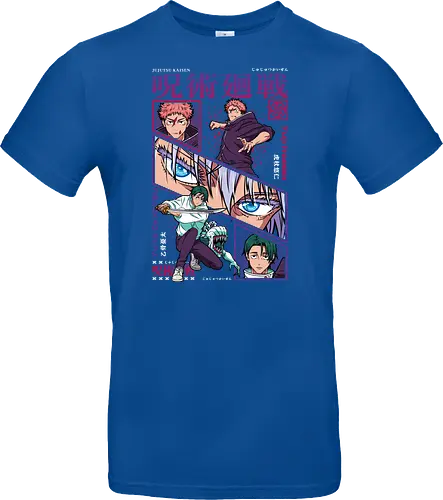 Yuta vs Itadori Cursed Rivals JJK - Yuta Okkotsu, Yuji Itadori, Jujutsu, rivals clash, panel grid style, manga art, anime gift idea, shonen showdown - Standard T-Shirt