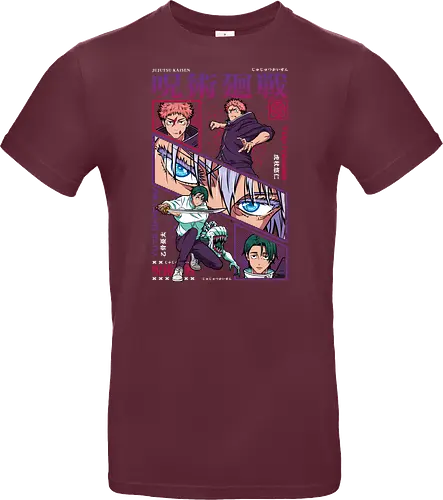 Yuta vs Itadori Cursed Rivals JJK - Yuta Okkotsu, Yuji Itadori, Jujutsu, rivals clash, panel grid style, manga art, anime gift idea, shonen showdown - Standard T-Shirt