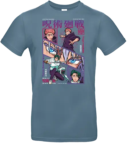 Yuta vs Itadori Cursed Rivals JJK - Yuta Okkotsu, Yuji Itadori, Jujutsu, rivals clash, panel grid style, manga art, anime gift idea, shonen showdown - Standard T-Shirt