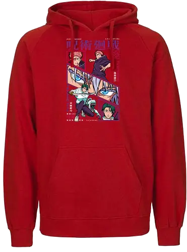 Yuta vs Itadori Cursed Rivals JJK - Yuta Okkotsu, Yuji Itadori, Jujutsu, rivals clash, panel grid style, manga art, anime gift idea, shonen showdown - Fairtrade Hoodie