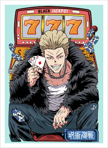 Hakari JJK Jackpot Energy - Hakari Kinji, Jujutsu, casino vibes, dark anime, otaku gift, anime fan, bold graphic, shonen - Artprint