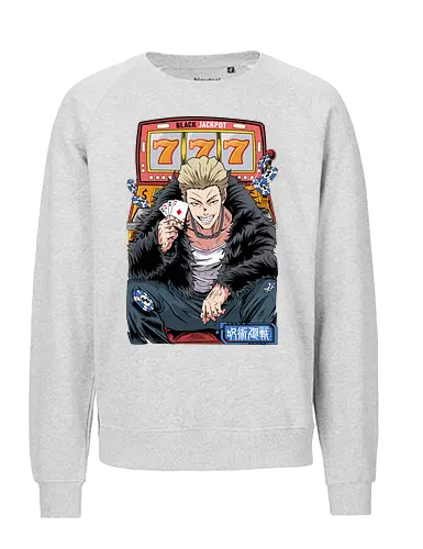Hakari JJK Jackpot Energy - Hakari Kinji, Jujutsu, casino vibes, dark anime, otaku gift, anime fan, bold graphic, shonen - Fairtrade Sweatshirt