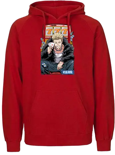 Hakari JJK Jackpot Energy - Hakari Kinji, Jujutsu, casino vibes, dark anime, otaku gift, anime fan, bold graphic, shonen - Fairtrade Hoodie
