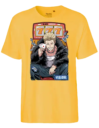 Hakari JJK Jackpot Energy - Hakari Kinji, Jujutsu, casino vibes, dark anime, otaku gift, anime fan, bold graphic, shonen - Fairtrade T-Shirt