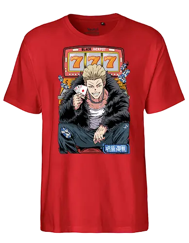 Hakari JJK Jackpot Energy - Hakari Kinji, Jujutsu, casino vibes, dark anime, otaku gift, anime fan, bold graphic, shonen - Fairtrade T-Shirt
