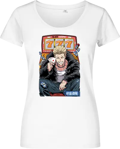 Hakari JJK Jackpot Energy - Hakari Kinji, Jujutsu, casino vibes, dark anime, otaku gift, anime fan, bold graphic, shonen - Women T-Shirt