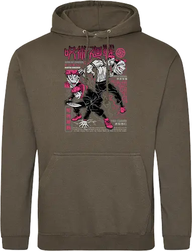 Itadori and Sukuna King of Curses - Sukuna, Yuji Itadori, dark fantasy, jujutsu kaisen art, anime otaku, villain energy, pink aesthetic, shonen battle - Standard Hoodie