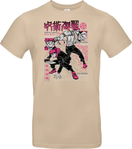 Itadori and Sukuna King of Curses - Sukuna, Yuji Itadori, dark fantasy, jujutsu kaisen art, anime otaku, villain energy, pink aesthetic, shonen battle - Standard T-Shirt