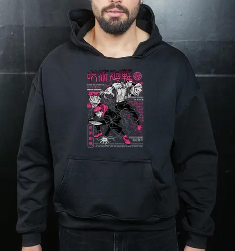 Itadori and Sukuna King of Curses - Sukuna, Yuji Itadori, dark fantasy, jujutsu kaisen art, anime otaku, villain energy, pink aesthetic, shonen battle - Cropped Hoodie